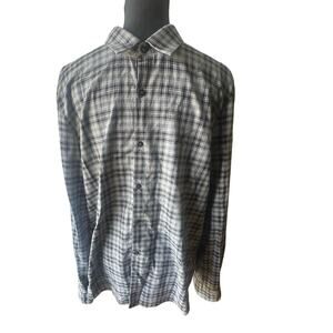 John Varvatos Luxe Plaid Button-Down Shirt – Men’s Large, Long Sleeve, Collared
